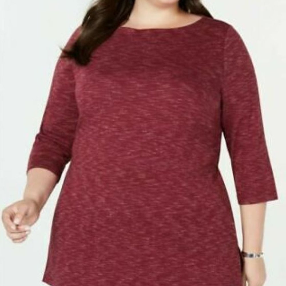 Karen Scott Boat Neck Tunic Top 0X - Picture 2 of 8